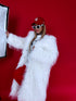 LUX dirbtinio kailio paltas "ICY" LD05- baltas